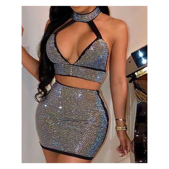 mini skirt rhinestone